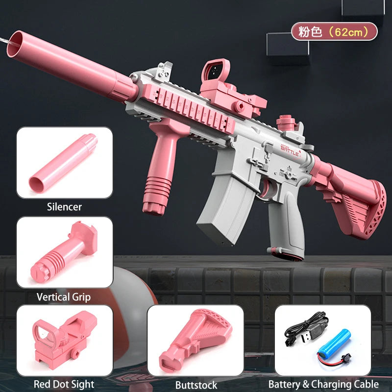 M416 Electric Water Gun Pistol - Fully Automatic Outdoor Toy for Summer Fun, Ideal Gift for Children and Adults